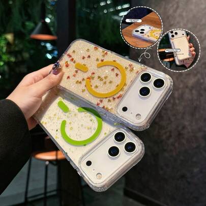 Compatible With IPhone 17promax Magnetic Phone Case Cute With Maple Leaf Design Green Stars.17pro 17Air Phone Cover