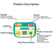 Baby Learn Music Player Pretend Radio With Lights & Songs For Infants Ages 12+ Months, Radio Design Musical Toy For Toddlers, Baby Music Toy With Lights Parent-Child Interactive Toy Gift Game Boy Girl 1st Gift