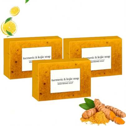 2/3/5pcs 100g Handmade Ginger Lemon Soap, Alcohol-Free, Suitable For All Skin Types, Deep Moisturizing, Can Be Used As Shower And Facial Cleansing Bar, Perfect Holiday Gift