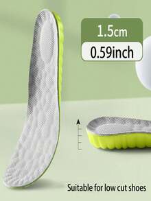 1双防臭增高鞋垫，4D云技术，舒适透气，男女运动鞋适用 - 綠底灰 - 查看 18