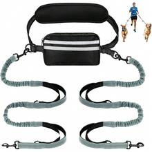 Hands-Free Dog Leash, 2-In-1 Pet Leash With Waist Pouch, Reflective Dog Walking Leash - Multicolor - View 8