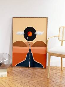 1 قطعة لوحة موسيقية مطبوعة على فينيل بتصميم رجعي بدون إطار، ملصق موسيقي، ديكور موسيقي، هدية موسيقية، فن الجدران، فن الرسم، هدية للموسيقيين - متعدد الألوان - مشاهدة 1