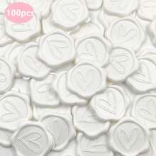 25/50/100Pcs White Eucalyptus/Heart Wax Seal Stickers, Handmade Envelope Seals Self Adhesive Wax Stickers, Eucalyptus Wedding Invitation Envelope Seal Stickers, Perfect For Invitation, Christmas, Gift Wrapping, Party, Wedding Party, Envelope - White - View 18
