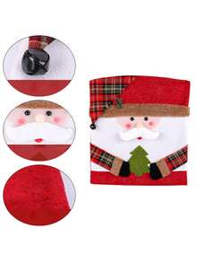 Coprisedia Cappello di Babbo Natale per decorazione di ristoranti, hotel e casa, coprisedia in velluto rosso per decorazione natalizia della sedia