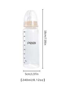 1pc Baby Standard Caliber PP Milk Bottle With Silicone Nipple, Anti-Drop And Durable, Suitable For 0-1 Year Old Babies - Multicolor - View 16