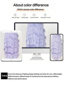 26 Inch Fantasy Purple Hair Roots, Synthetic Heat-Resistant Fiber Wig, 4*1 U-Shaped Front Lace Long Wig, Women's Middle-Parted Wavy Curly Wig, Suitable For Daily Party Use