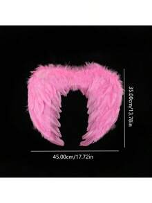 1pc Small Size Angel Natural Feather Wings, Unique Costume Accessory For Photo Props, Suitable For Holiday Dress Up