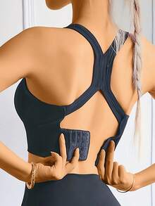 Wireless Sports Bra, Comfortable And Breathable, Push-Chest Shock-Proof Bra, Women's Underwear - 黑色 - 查看 2