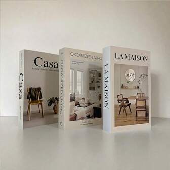 3pcs Minimalist Fake Book Decor, Fashion Decorative Faux Books, Photo Prop