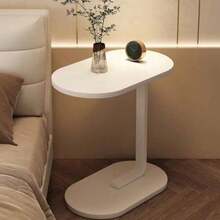 C-Shaped Compact Sofa Side End Table Coffee Laptop Table Living Room Bedroom UK - White - View 4
