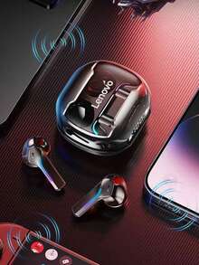 Lenovo True Wireless Earbuds,Optimized For Gaming,Low Latency, RGB Light,Ultra-Long Battery Life, Hi-Fi Sound Quality,, 2025 New Model TG101 - Black - View 9