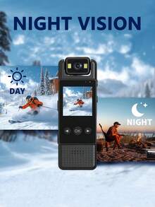 Mini Body Camera With Screen – Portable Wearable Video Recorder With Rotating Lens