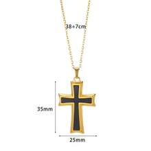 Jesus Cross Necklace For Men Vintage 18K Gold Plated Stainless Steel Necklaces Vintage Goth European & American Fashion Men's Jewelry Accessory Daily Party Wear Birthday Christmas Gifts