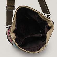 Sac à bandoulière pour femme, sac hobo en toile, sac à main, sac à bandoulière multicolore avec poignée - Multicolore - Voir 6