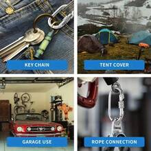 1pc O-Ring Stainless Steel Spring Snap Hook, 4500lbs Load Capacity, With Spiral Lock Fastener, Equipment Connector Ring, For Hammock, Travel, Cycling Backpack, Pet Leash - Durable Metal Industrial Style