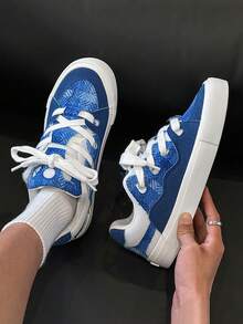 Casual Canvas Sneakers, Versatile Non-Slip Skateboard Shoes For Teens And Couples
