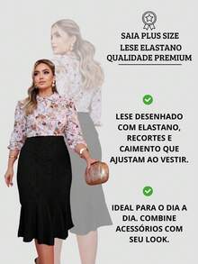 Women's Midi Skirt Fashion Plus Size Chic Casual Style Comfortable Lined Elegant With Buttons - màu đen - Xem 8