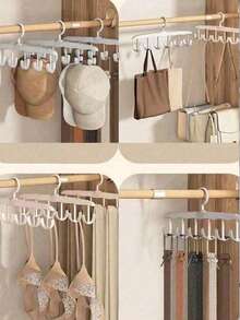 12-Hook Rotating Clothes Hanger, Space-Saving Lingerie Drying Rack, Wavy Shaped Drying Rack, Multi-Functional Clothes Hanger, Suitable For Home, Dorm, Can Be Given As Gifts To Relatives, Family, Friends, Teachers, Classmates, Suitable For Travel, Outdoor Activities, Camping, Parties, Gatherings, Beach Vacations, Can Also Be Used For Halloween, Christmas, Autumn Decoration, Storage And Organization - Multicolor - View 4