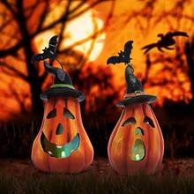 - Decoraciones de calabaza de Halloween para interiores, decoracin de Halloween, decoracin de mesa, Halloween, ventana, caja de regalo, regalo - Naranja - Ver 3