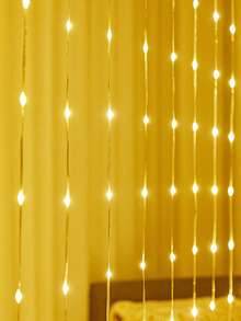 2m*2m/3 metros*3 metros Luces de cortina de ventana, Luces de hadas LED, Corona de Navidad, Luces de cadena alimentadas por USB, Adecuadas para ventana exterior, fiesta de boda, patio, hogar, decoración de Año Nuevo