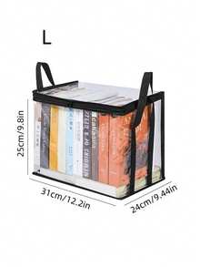 Transparent PVC Storage Bag With Flip Cover & Window - Multipurpose Storage Box For Toys, Party Favors, Crafts, Books, School Supplies, Snacks - Durable Rectangular Home Organization Box, Christmas Gift, Halloween Gift, XL/38*32*24cm, L/32*25*24cm