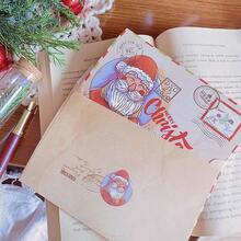 10张复古牛皮圣诞贺卡，复古圣诞礼品卡，可爱卡通贺卡，附祝福语，1张卡片+1张纸条，卡通圣诞贺卡，适合赠送给家人朋友，圣诞节 - 均碼 - 查看 4