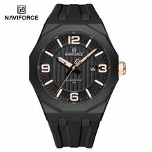 Relógio de Pulso Masculino Moda NAVIFORCE, Marca de Luxo Top de Linha, Impermeável, Original, Calendário, Pulseira de Silicone, Esporte, Militar, Quartzo, Presente Masculino 8079