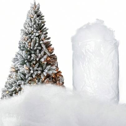 1pc Christmas Fake Snow Decoration 7 Oz/ 200 G Per Bag Artificial Snow Fiber Fluffy Snow Indoor Snow For Christmas Tree Winter Mantle Village Nativity Christmas Display Decoration Home Decor Christmas Decorations Room Decor