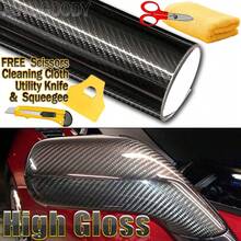 5D Premium HIGH GLOSS Black Carbon Fiber Vinyl Wrap Bubble Release 6D - 96" X 60" - View 2