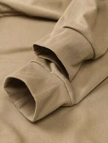 Autumn And Winter Men's Casual Daily Life Soft And Comfortable Versatile Suit, Simple Street Style Font New York Letter Printing, Khaki Round Neck Pullover Long Sleeve Sweatshirt Narrow Leg Sweatpants Sweatshirt Suit - Khaki - View 5