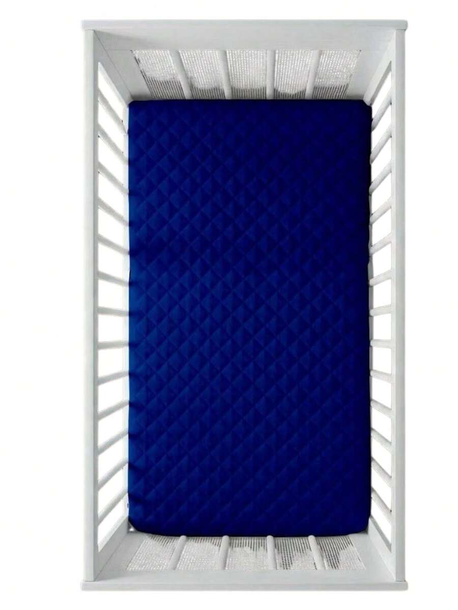 Waterproof Mattress Cover For American And Standard Crib With Elastic Protector 1 Piece - 藏蓝色 - 查看 1