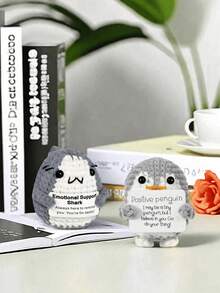 1 Mini Funny Potato, Front Crochet Shark/Penguin Gift, Crochet Animal, Shark/Penguin Lover Friend Female Male Unique Birthday Gift (Gray),Halloween And Christmas Gifts