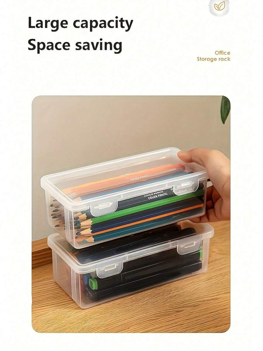 4 - Pack Clear Plastic Storage Boxes – Stackable, Transparent Organizers! Perfect For Home, Office, School. Store Stationery, Crafts, Small Items. Durable, Space - Saving Design. Ideal For Organizing Enthusiasts, Students, & Busy Professionals.