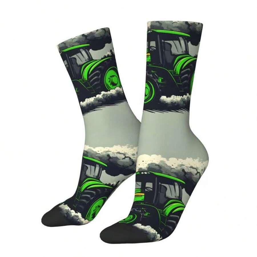 Cool Sports Car Illustration Printing Socks Men's 360 Degree 3D Printing Socks Digital Printing Socks Medium Socks
