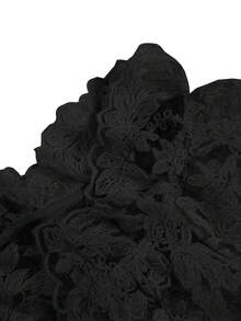 ii Women's Elegant Embroidered Lace Sheer Blouse