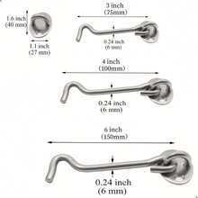 1 chiếc khóa cửa chuồng bằng thép không gỉ cao cấp 3/4/8 inch - Chốt cửa chịu lực, chốt cửa kiểu móc, khóa cửa trượt, thích hợp cho phòng ngủ, cửa sổ ngoài trời, tủ, phòng tắm - Bền, chống ăn mòn, dễ lắp đặt. - Nhiều màu - Xem 10