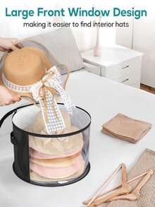 1 Piece Foldable Multi-Functional Scarf, Towel, Hat, Sock, Toy, Clothing Storage Bucket, Wardrobe Storage Wonder, Travel Portable Storage Bag, Accessory Storage BagFoldable Hat Storage Box With Reinforced Handle, Double Zipper Closet Organization And Storage Clothes Organizer Bedroom