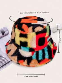 Street Color Block Fuzzy Bucket Hat