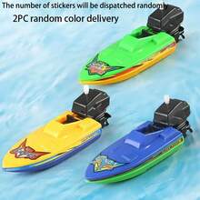 Random Color Windmill Speed Boat Toy - Fun Floating Water Toy For Children's Bathtub And Pool, Swimming Bath Clock Boat, Summer Outdoor Game Gift For Boys And Girls - Clockwork Speedboat Toy - View 13