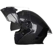 Crown Racing Kask motocyklowy z podwójnym wizjerem, odchylany do góry, modułowy, integralny, dla mężczyzn, zatwierdzony przez DOT