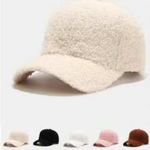 1 Stück lässige, modische Faux-Sherpa Baseballkappe - geeignet für Outdoor-Aktivitäten wie Baseball, Badminton, Tennis