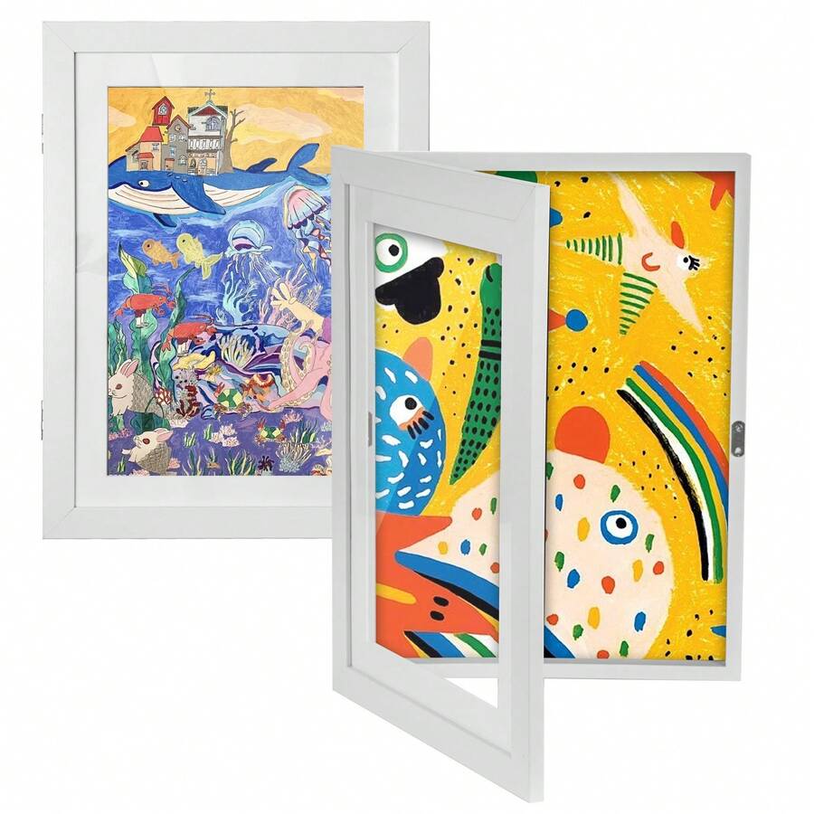 A4 Art Frames Front Opening Artwork Display Frame Picture Wall Hanging Picture - White - View 1