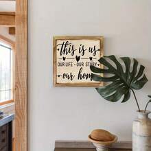 This Is Us Our Life Our Story Our Home" Rustic Wooden Wall Sign - 8x8 Inch Framed Decor With Heart Accents For Entryway, Living Room, Kitchen, Bedroom - Ideal Housewarming Gift, Housewarming Gift| Welcoming Accent| Charming Design, Wall Deco - 8x8英寸 - 查看 5