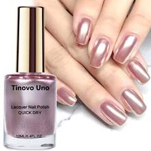 Tinovo Uno Rose Golden Metallic Nail Polish, Quick Dry Formula, Chrome Finish, Salon-Style Nail Art, Alcohol-Free, Adult Use, 12ml/0.4FL.OZ - Nhiều màu - Xem 1
