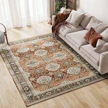 Dripex Machine Washable Rug - Green Boho Living Room & Bedroom Soft Short Pile Dining Room & Traditional Kitchen Non Slip 80x150cm - Ruby Red/Brown - View 1