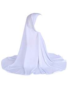 1 Khăn trùm đầu tiện lợi cho phụ nữ theo đạo Hồi, Khăn choàng đơn giản bằng vải lanh pha lê màu trơn, Khăn trùm đầu đa năng thời trang, Khăn trùm đầu Niqab chống nắng khi cầu nguyện ngoài trời thoáng khí - khăn xếp - Xem 4