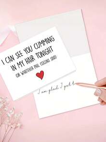 1pc Valentine's Day Card With Envelope - Funny & Sexy Naughty Greeting Card For Husband, Boyfriend, Fiance - Blank Inside For Anniversary, Birthday Or Valentine's Gift