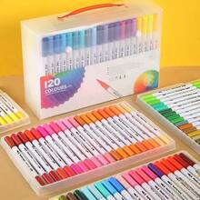 12/24/36/48/80/120 قلم تلوين مائي ملون، أقلام تحديد قابلة للغسيل بطرف ناعم، أقلام تلوين مائي متعدد الألوان، أقلام تلوين مائية على أساس الماء، هدية عيد، لوازم فنية