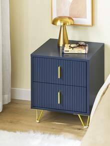 SoBuy FBT115-W Bedside Table With 2 Drawers For Box Spring Bed, Sofa Table, Side Table, Telephone Table, Nightstand, White W X H X D Approx.: 40 X 47 X 40 Cm - Blue - View 3