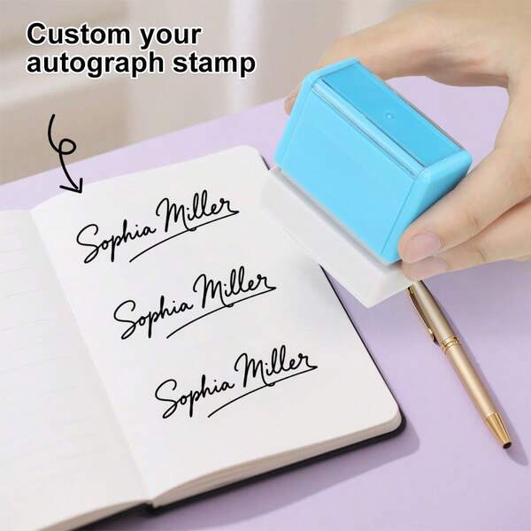 Carimbo de Assinatura Personalizado com Base na Imagem Fornecida, Carimbo de Assinatura Manuscrita Personalizado, Carimbo de Nome Pessoal Personalizado, Carimbo de Trabalho e Carimbo Personalizado Privado. De Volta às Aulas, Suprimentos de Estudo
